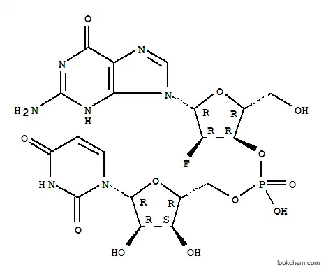 Molecular Structure of 80681-27-2 (2'-deoxy-2'-fluoroguanylyl-(3'-5')uridine)