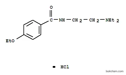 Molecular Structure of 81029-00-7 (N-[2-(diethylamino)ethyl]-4-ethoxybenzamide monohydrochloride)