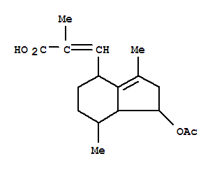 2-Propenoic acid,3-[1-(acetyloxy)-2,4,5,6,7,7a-hexahydro-3,7-dimethyl-1H-inden-4-yl]-2-methyl-(81397-67-3)