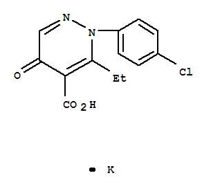 4-Pyridazinecarboxylicacid, 2-(4-chlorophenyl)-3-ethyl-2,5-dihydro-5-oxo-, potassium salt (1:1)