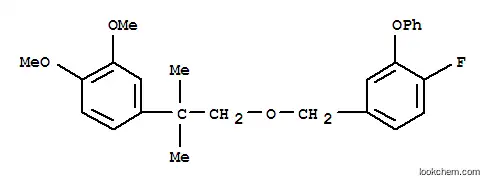 Molecular Structure of 83493-40-7 (1-Fluoro-4-((2-(3,4-dimethoxyphenyl)-2-methylpropoxy)methyl)-2-phenoxy benzene)