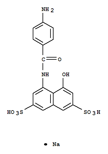 2,7-Naphthalenedisulfonicacid, 4-[(4-aminobenzoyl)amino]-5-hydroxy-, sodium salt (1:1)