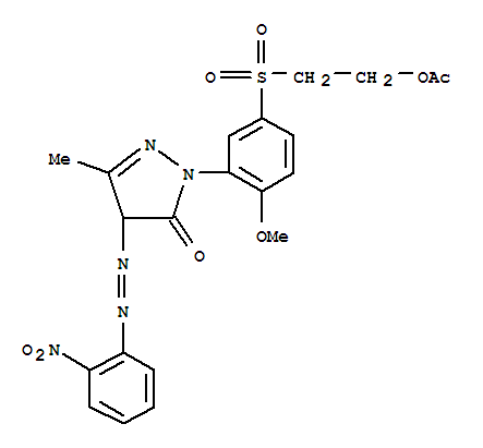 84100-10-7,2-[5-[[2-(acetoxy)ethyl]sulphonyl]-2-methoxyphenyl]-2,4-dihydro-5-methyl-4-[(2-nitrophenyl)azo]-3H-pyrazol-3-one,3H-Pyrazol-3-one,2-[5-[[2-(acetyloxy)ethyl]sulfonyl]-2-methoxyphenyl]-2,4-dihydro-5-methyl-4-[(2-nitrophenyl)azo]-(9CI)