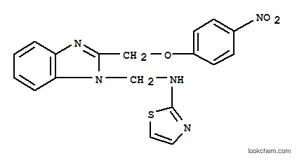 Molecular Structure of 84138-24-9 (1H-Benzimidazole-1-methanamine, 2-((4-nitrophenoxy)methyl)-N-2-thiazol yl-)