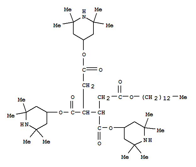 1,2,3,4-Butanetetracarboxylicacid, 1,2,3-tris(2,2,6,6-tetramethyl-4-piperidinyl) 4-tridecyl ester