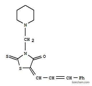 Molecular Structure of 86650-17-1 (4-Thiazolidinone, 5-(3-phenyl-2-propenylidene)-3-(1-piperidinylmethyl) -2-thioxo-)