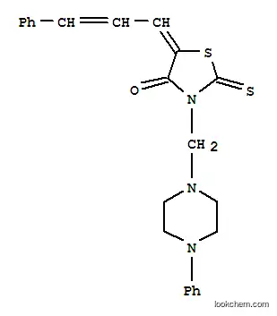Molecular Structure of 86650-19-3 ((5E)-5-cinnamylidene-3-[(4-phenylpiperazin-1-yl)methyl]-2-sulfanyliden e-thiazolidin-4-one)