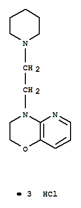 86979-79-5,4-(2-(1-Piperidinyl)ethyl)-3,4-dihydro-2H-pyrido(3,2-b)-1,4-oxazine tr ihydrochloride,2H-Pyrido[3,2-b]-1,4-oxazine,3,4-dihydro-4-[2-(1-piperidinyl)ethyl]-, trihydrochloride (9CI)