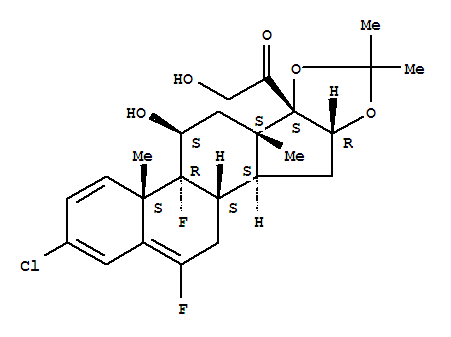Pregna-1,3,5-trien-20-one,3-chloro-6,9-difluoro-11,21-dihydroxy-16,17-[(1-methylethylidene)bis(oxy)]-,(11b,16a)- (9CI)