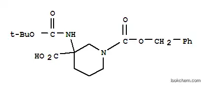 Molecular Structure of 885270-31-5 (3-Boc-Amino-1-Cbz-piperidine-3-carboxylic acid)
