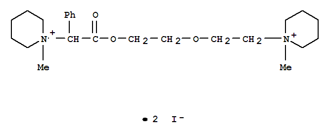 Piperidinium,1-methyl-1-[2-[2-[2-(1-methylpiperidinio)ethoxy]ethoxy]-2-oxo-1-phenylethyl]-,diiodide (9CI)