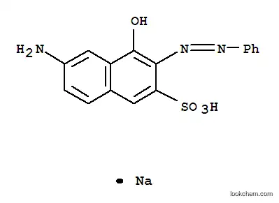 Molecular Structure of 103615-11-8 (2-Naphthalenesulfonicacid, 6-amino-4-hydroxy-3-(2-phenyldiazenyl)-, sodium salt (1:1))