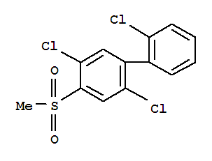 Molecular Structure of 104085-99-6 (1,1'-Biphenyl,2,2',5-trichloro-4-(methylsulfonyl)-)