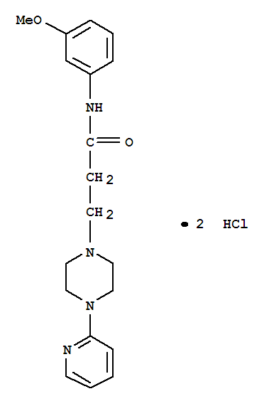 104373-74-2,1-Piperazinepropanamide,N-(3-methoxyphenyl)-4-(2-pyridinyl)-, hydrochloride (1:2),1-Piperazinepropanamide,N-(3-methoxyphenyl)-4-(2-pyridinyl)-, dihydrochloride(9CI)