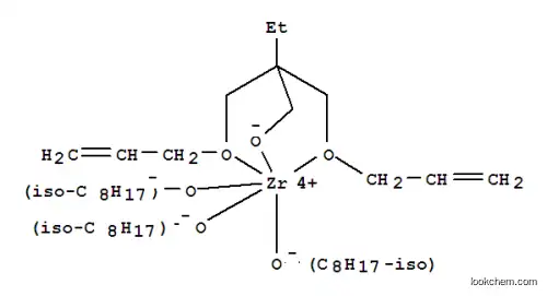 Molecular Structure of 110392-55-7 ([2,2-Bis[(2-prophenyloxy)methyl]-1-butanolato-O,O′,O″]-tris(isooctanolato)-zirconium)