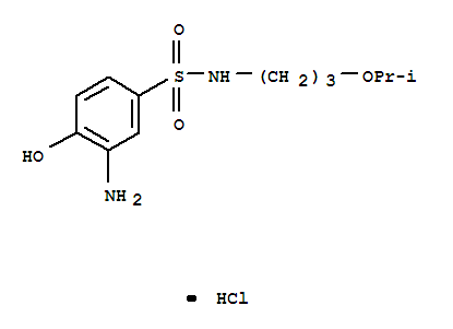 Benzenesulfonamide,3-amino-4-hydroxy-N-[3-(1-methylethoxy)propyl]-, hydrochloride (1:1)