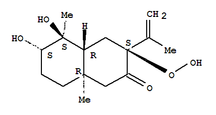 122398-16-7,2(1H)-Naphthalenone,octahydro-3-hydroperoxy-5,6-dihydroxy-5,8a-dimethyl-3-(1-methylethenyl)-,(3R,4aS,5R,6R,8aS)-rel-,2(1H)-Naphthalenone,octahydro-3-hydroperoxy-5,6-dihydroxy-5,8a-dimethyl-3-(1-methylethenyl)-, (3a,4aa,5a,6b,8ab)-; Odontin