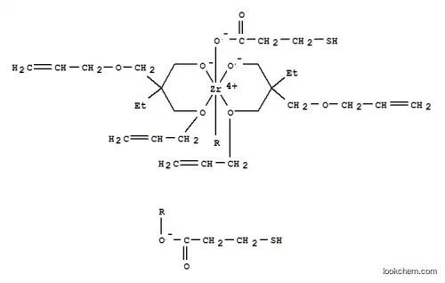 Molecular Structure of 124319-53-5 (Zirconium, bis(3-mercaptopropanoato-.kappa.O)bis2-(2-propenyloxy-.kappa.O)methyl-2-(2-propenyloxy)methyl-1-butanolato-.kappa.O-)
