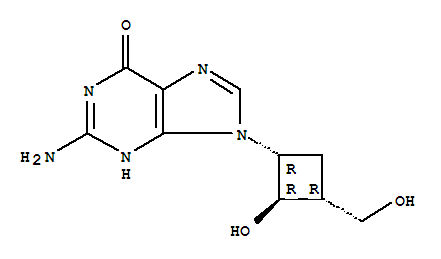 124490-60-4,6H-Purin-6-one,2-amino-1,9-dihydro-9-[(1R,2R,3R)-2-hydroxy-3-(hydroxymethyl)cyclobutyl]-, rel-,6H-Purin-6-one,2-amino-1,9-dihydro-9-[2-hydroxy-3-(hydroxymethyl)cyclobutyl]-, (1a,2b,3a)-; NNU 013; SQ 32829