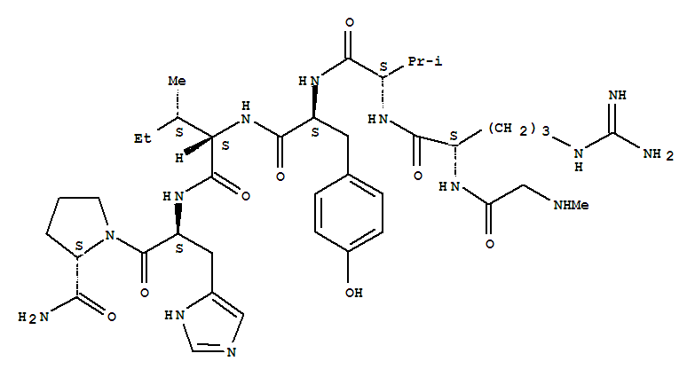 1-7-AngiotensinII, 1-(N-methylglycine)-5-L-isoleucine-7-L-prolinamide-