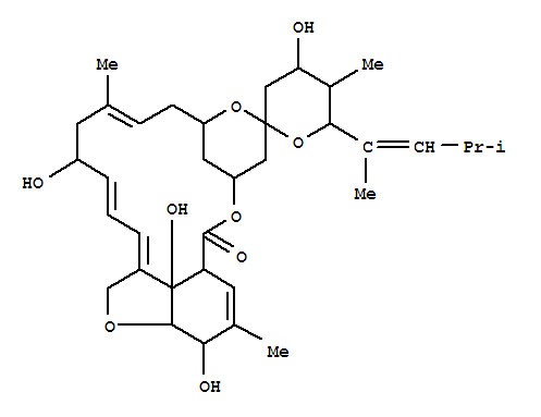 Molecular Structure of 127337-71-7 (MilbemycinB,12-demethyl-5-O-demethyl-28-deoxy-25-(1,3-dimethyl-1-butenyl)-6,28-epoxy-12,23-dihydroxy-,[6R,23S,25S(E)]- (9CI))