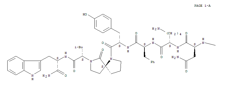 Molecular Structure of 129623-01-4 (L-Tryptophanamide,5-oxo-L-prolyl-L-alanyl-L-a-aspartyl-L-prolyl-L-asparaginyl-L-lysyl-L-phenylalanyl-L-tyrosyl-(aS,5S)-a-(2-methylpropyl)-6-oxo-1,7-diazaspiro[4.4]nonane-7-acetyl-)