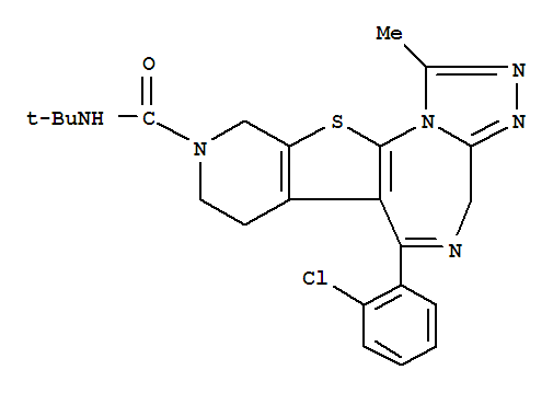 4H-Pyrido[4',3':4,5]thieno[3,2-f][1,2,4]triazolo[4,3-a][1,4]diazepine-9(8H)-carboxamide,6-(2-chlorophenyl)-N-(1,1-dimethylethyl)-7,10-dihydro-1-methyl-