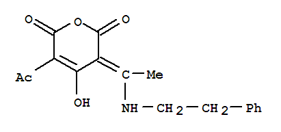 2H-Pyran-2,6(3H)-dione, 5-acetyl-4-hydroxy-3-[1-[(2-phenylethyl)amino]ethylidene]-
