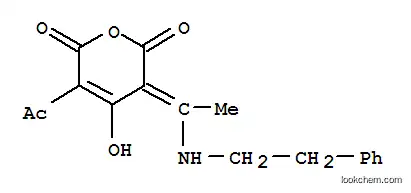 Molecular Structure of 132758-27-1 ((3Z)-5-acetyl-6-hydroxy-3-{1-[(2-phenylethyl)amino]ethylidene}-2H-pyran-2,4(3H)-dione)