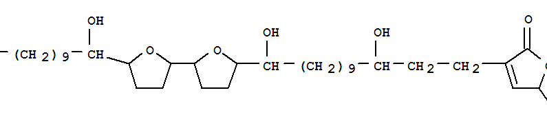 Molecular Structure of 136005-76-0 (2(5H)-Furanone,3-[3,13-dihydroxy-13-[octahydro-5'-(1-hydroxyundecyl)[2,2'-bifuran]-5-yl]tridecyl]-5-methyl- (9CI))