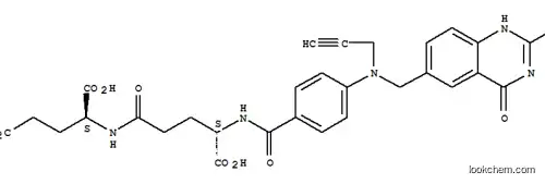 Molecular Structure of 138530-85-5 (L-Glutamicacid,N-[4-[[(1,4-dihydro-2-methyl-4-oxo-6-quinazolinyl)methyl]-2-propynylamino]benzoyl]-L-g-glutamyl-(9CI))