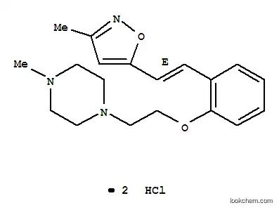 Molecular Structure of 139193-92-3 (1-methyl-4-[2-[2-[(E)-2-(3-methyloxazol-5-yl)ethenyl]phenoxy]ethyl]pip erazine dihydrochloride)