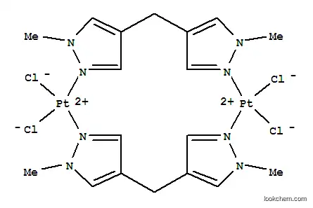 Molecular Structure of 140657-86-9 (Platinum,tetrachlorobis[m-[4,4'-methylenebis[1-methyl-1H-pyrazole]-N2:N2']]di-(9CI))