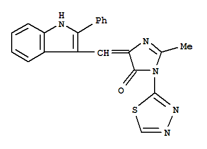 4H-Imidazol-4-one,3,5-dihydro-2-methyl-5-[(2-phenyl-1H-indol-3-yl)methylene]-3-(1,3,4-thiadiazol-2-yl)-