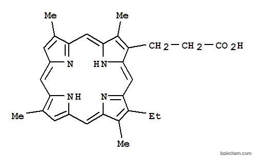 Molecular Structure of 151484-78-5 (21H,23H-Porphine-2-propanoicacid, 18-ethyl-3,7,12,17-tetramethyl-)