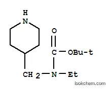 Molecular Structure of 158958-41-9 (tert-butyl ethyl(piperidin-4-ylmethyl)carbamate)