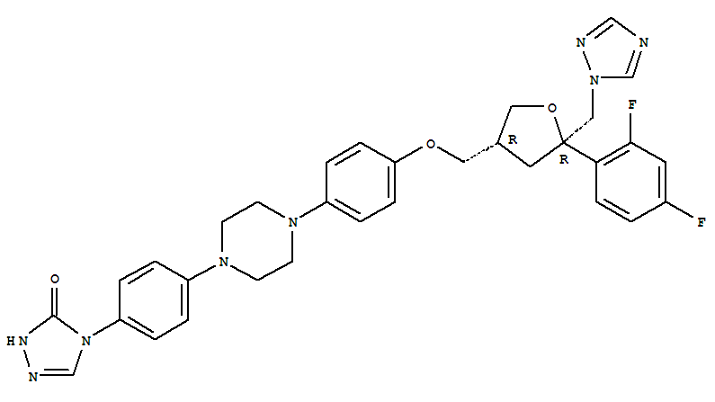 D-threo-Pentitol,2,5-anhydro-1,3,4-trideoxy-2-C-(2,4-difluorophenyl)-4-[[4-[4-[4-(1,5-dihydro-5-oxo-4H-1,2,4-triazol-4-yl)phenyl]-1-piperazinyl]phenoxy]methyl]-1-(1H-1,2,4-triazol-1-yl)-