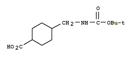 Molecular Structure of 162046-58-4 (Cyclohexanecarboxylicacid, 4-[[[(1,1-dimethylethoxy)carbonyl]amino]methyl]-)
