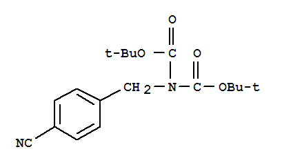 Molecular Structure of 172348-74-2 (Imidodicarbonic acid, 2-[(4-cyanophenyl)methyl]-,1,3-bis(1,1-dimethylethyl) ester)