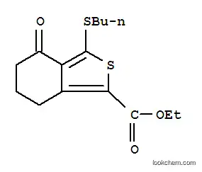 Molecular Structure of 172516-33-5 (ETHYL 3-(BUTYLTHIO)-4-OXO-4,5,6,7-TETRAHYDROBENZO[C]THIOPHENE-1-CARBOXYLATE)