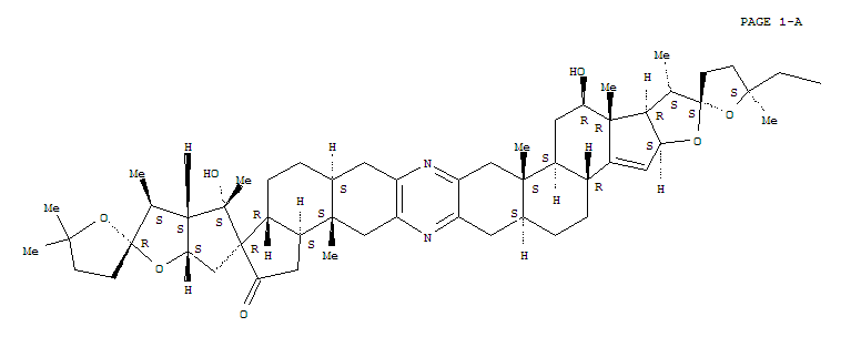 Molecular Structure of 184971-98-0 (Trispiro[furan-2(3H),2'-[2H]cyclopenta[b]furan-5'(3'H),12''(2''H)-furo[3'',2'':3',4']cyclopenta[1',2':5,6]naphth[1,2-b]indeno[4,5-i]phenazine-2'',2'''(3'''H)-furan]-11''(1''H)-one,3'a,3''a,4,4',4''',4''b,5,5'',5''',6',6'',6'a,6''a,7'',9'',9''a,9''b,10'',12''a,13'',14'',14''a,15'',17'',17''a,17''b,18'',19'',19''a,19''b-triacontahydro-4',19''-dihydroxy-5'''-(hydroxymethyl)-1'',3',4',5,5,5''',9''a,17''a,19''a-nonamethyl-,(1''S,2R,2''S,3'S,3'aS,3''aS,4'S,4''bR,5'R,5'''S,6'aS,6''aS,9''aS,9''bS,12''aR,14''aS,17'')