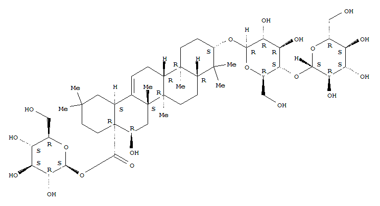 185382-93-8,Olean-12-en-28-oicacid, 3-[(4-O-b-D-glucopyranosyl-b-D-glucopyranosyl)oxy]-16-hydroxy-,b-D-glucopyranosyl ester, (3b,16a)- (9CI),EcliptasaponinB