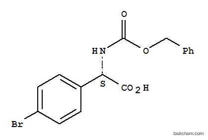 Molecular Structure of 202338-32-7 (Benzeneacetic acid, 4-bromo-a-[[(phenylmethoxy)carbonyl]amino]-,(aS)-)
