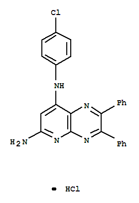 21271-83-0,N~8~-(4-chlorophenyl)-2,3-diphenylpyrido[2,3-b]pyrazine-6,8-diamine,Pyrido[2,3-b]pyrazine,6-amino-8-(p-chloroanilino)-2,3-diphenyl-, monohydrochloride (8CI); NSC 112454