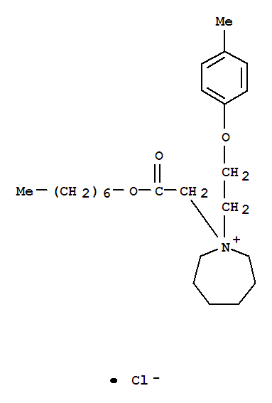 30080-71-8,1H-Azepinium,1-[2-(heptyloxy)-2-oxoethyl]hexahydro-1-[2-(4-methylphenoxy)ethyl]-, chloride(1:1),1H-Azepinium,1-(carboxymethyl)hexahydro-1-[2-(p-tolyloxy)ethyl]-, chloride, heptyl ester(8CI)