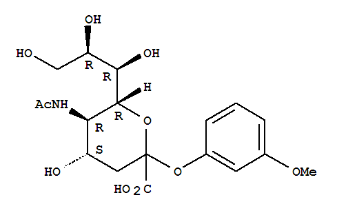 30804-44-5,2-(3'-METHOXYPHENYL)-N-ACETYL-D-,D-glycero-D-galacto-2-Nonulopyranosidonicacid, 3-methoxyphenyl 5-(acetylamino)-3,5-dideoxy-;D-glycero-D-galacto-Nonulopyranosidonic acid, m-methoxyphenyl5-acetamido-3,5-dideoxy- (8CI); 2-(3-Methoxyphenyl)-N-acetylneuraminic acid;2-(3'-Methoxyphenyl)-N-acetylneuraminic acid