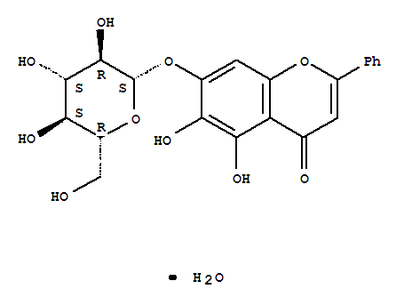 4H-1-Benzopyran-4-one,7-(b-D-glucopyranosyloxy)-5,6-dihydroxy-2-phenyl-, monohydrate (9CI)(314041-17-3)