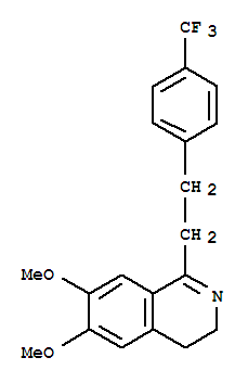 Molecular Structure of 324076-69-9 (Isoquinoline,3,4-dihydro-6,7-dimethoxy-1-[2-[4-(trifluoromethyl)phenyl]ethyl]-)