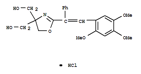 93777-58-3,2-[1-phenyl-2-(2,4,5-trimethoxyphenyl)vinyl]-2-oxazoline-4,4-dimethanol hydrochloride,4,4(5H)-Oxazoledimethanol,2-[1-phenyl-2-(2,4,5-trimethoxyphenyl)ethenyl]-, hydrochloride (9CI)