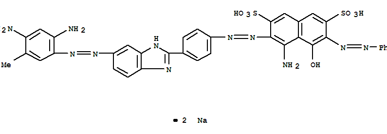 2,7-Naphthalenedisulfonicacid,4-amino-3-[2-[4-[6-[2-(2,4-diamino-5-methylphenyl)diazenyl]-1H-benzimidazol-2-yl]phenyl]diazenyl]-5-hydroxy-6-(2-phenyldiazenyl)-,sodium salt (1:2)